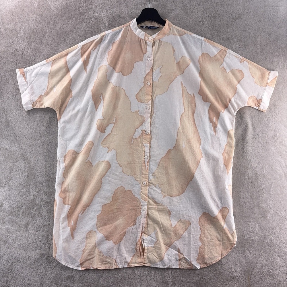Levi's Made & Crafted Button Down Shirt Womens Size Medium White Abstract